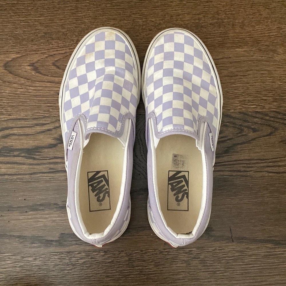 Purple checkerboard vans